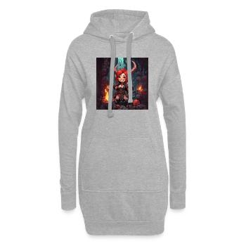 Hexenmagie Märchenmädchen - Hoodie-Kleid - Grau meliert - Vorne