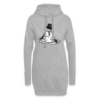 schmelzender Schneemann - Hoodie-Kleid - Grau meliert - Vorne