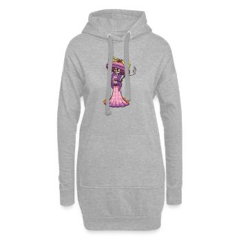 Catrina mexicaine - Sweat-shirt à capuche long Femme - gris chiné - Devant