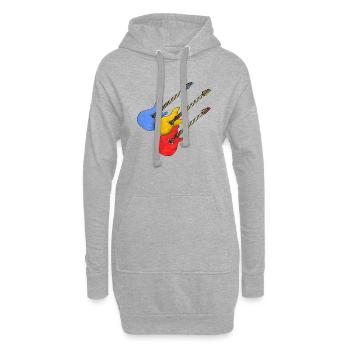Gitarren - Hoodie-Kleid - Grau meliert - Vorne