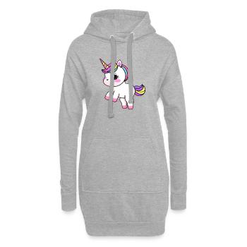 Licorne Créature Mythique Fille Licorne Licorne - Sweat-shirt à capuche long Femme - gris chiné - Devant