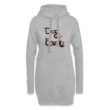 dog lover - Sweat-shirt à capuche long Femme - gris chiné - Devant