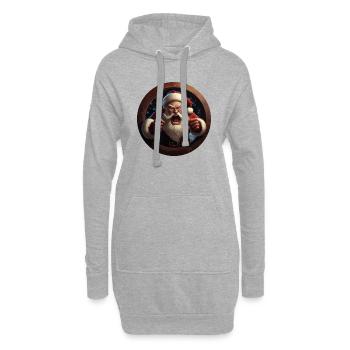 Angry Santa - Sweat-shirt à capuche long Femme - gris chiné - Devant