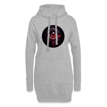 L’œil grotesque effrayant sombre magie noire peur - Sweat-shirt à capuche long Femme - gris chiné - Devant