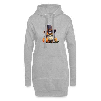 Eule Halloween Cartoon - Hoodie-Kleid - Grau meliert - Vorne