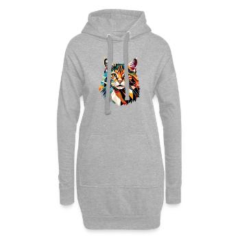 Maine Coon Kater Katze Kätzchen Katzenbesitzer - Hoodie-Kleid - Grau meliert - Vorne