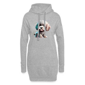 Caniche Chien Propriétaire Caniche Chiot Chien Chiot Chien Amour - Sweat-shirt à capuche long Femme - gris chiné - Devant