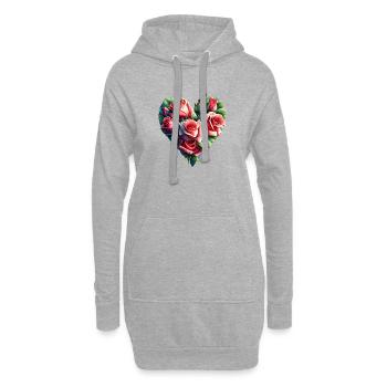 Saint-Valentin, Mariage, Amour, Fiançailles, Fête des mères - Sweat-shirt à capuche long Femme - gris chiné - Devant