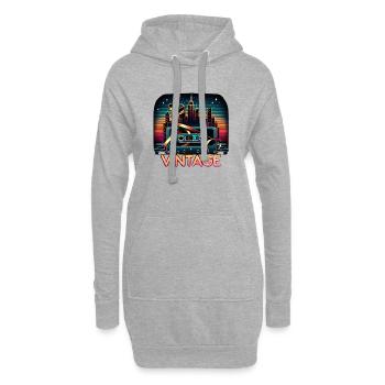 Paysage urbain avec un ruban Vintage - Sweat-shirt à capuche long Femme - gris chiné - Devant