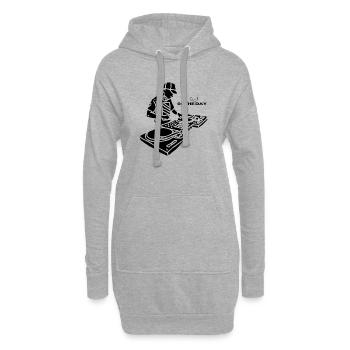 Dj of the Day Black - Hoodie-Kleid - Grau meliert - Vorne