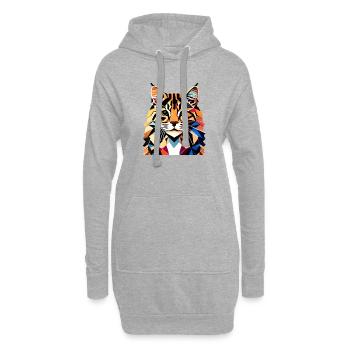 Propriétaire de chat Tomcat Maine Coon Cat Chaton Chaton - Sweat-shirt à capuche long Femme - gris chiné - Devant