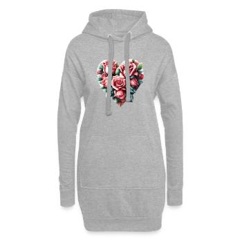 Fête des mères, mariage, amour, fiançailles, Saint-Valentin - Sweat-shirt à capuche long Femme - gris chiné - Devant