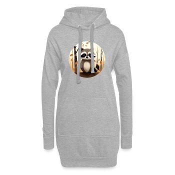 Ein Waschbär im Herbst - Hoodie-Kleid - Grau meliert - Vorne
