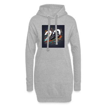 Motorrad-Designs zum 20-jährigen Jubiläum: Geschwindigkeit und Stil - Hoodie-Kleid - Grau meliert - Vorne