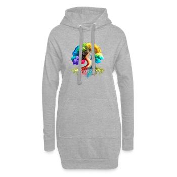 Lebensbaum Baum des Lebens Meditation Yoga - Hoodie-Kleid - Grau meliert - Vorne