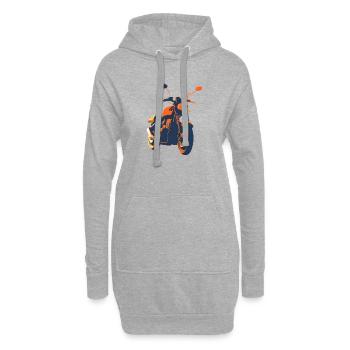 Moto Moto Motocross Moto Fan - Sweat-shirt à capuche long Femme - gris chiné - Devant