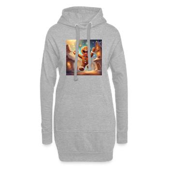 Tanzender Lebkuchenmann - Hoodie-Kleid - Grau meliert - Vorne