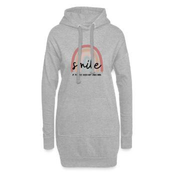 witziger Spruch | Einhorn | Geschenkidee - Hoodie-Kleid - Grau meliert - Vorne