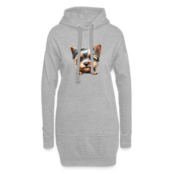 Yorkshire Terrier chiot chien propriétaire de chien - Sweat-shirt à capuche long Femme - gris chiné - Devant