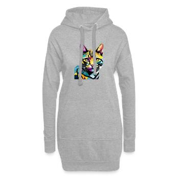 Chat, Animal de compagnie, Chat domestique, Chaton, Propriétaire de chat - Sweat-shirt à capuche long Femme - gris chiné - Devant