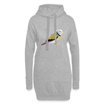 Perruche Bird Propriétaire d’oiseau Calopsitte - Sweat-shirt à capuche long Femme - gris chiné - Devant