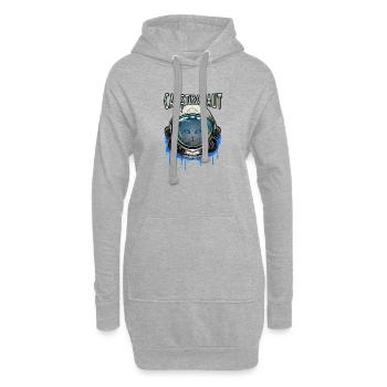 Katze Astronaut - Hoodie-Kleid - Grau meliert - Vorne