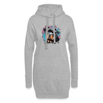 Rottweiler Graffiti Look - Hoodie-Kleid - Grau meliert - Vorne