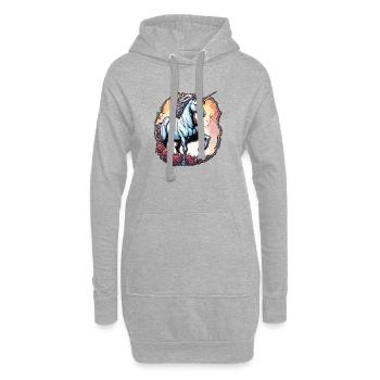 Licorne / Cheval / Fille / Créature mythique / Conte de fées - Sweat-shirt à capuche long Femme - gris chiné - Devant