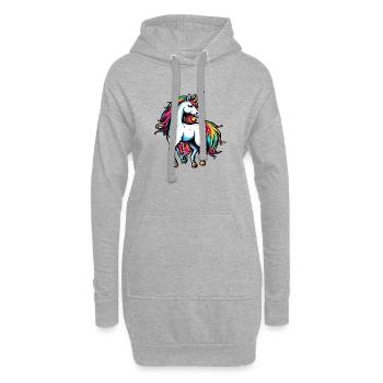 Licorne / Cheval / Fille / Créature mythique / Conte de fées - Sweat-shirt à capuche long Femme - gris chiné - Devant