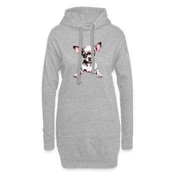 Chihuahua Chien Chiens Propriétaire de chien Chihuahua chiot - Sweat-shirt à capuche long Femme - gris chiné - Devant