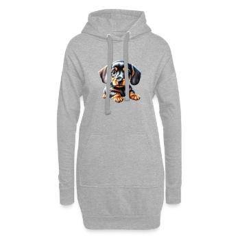 Teckel Chien Teckel Chiot Chien Propriétaire Chiens - Sweat-shirt à capuche long Femme - gris chiné - Devant