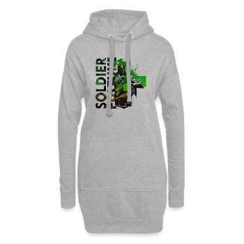 Soldat, Fortune, Militaire, Armée, Guerre, Cool, Marine, Combat - Sweat-shirt à capuche long Femme - gris chiné - Devant