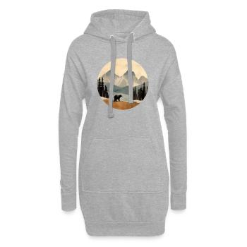 Bear in the mountains - Hoodie Dress - heather grey - Front