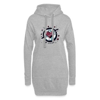 Liebe den Planeten ❤️🌍 - Hoodie-Kleid - Grau meliert - Vorne