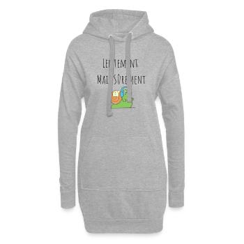 Lentement Mais sûrement - Escargot - Sweat-shirt à capuche long Femme - gris chiné - Devant