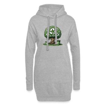 Grüner Baum der Nachhaltigkeit ♻️🌳 - Hoodie-Kleid - Grau meliert - Vorne