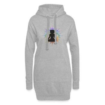 Yoga Méditation Mandala - Sweat-shirt à capuche long Femme - gris chiné - Devant