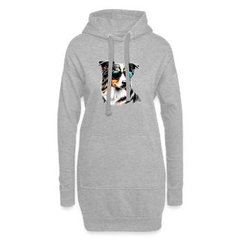 Australischer Schäferhund Hund Hundewelpe Hunde - Hoodie-Kleid - Grau meliert - Vorne