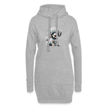 Caniche Chien Amour Chien Chiot Chien Propriétaire Caniche Chiot - Sweat-shirt à capuche long Femme - gris chiné - Devant