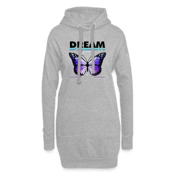 Bunte Schmetterlingsblumen Bunte Insektentraum - Hoodie-Kleid - Grau meliert - Vorne