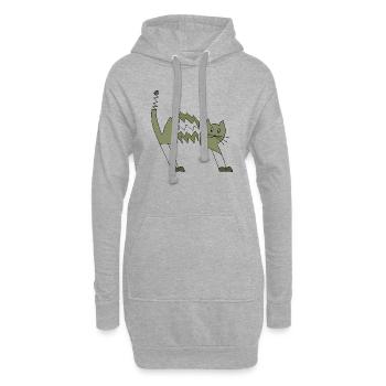 Cat - Hoodie Dress - heather grey - Front