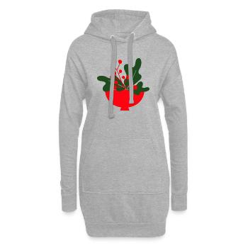Weihnachtliche Illustration - Hoodie-Kleid - Grau meliert - Vorne