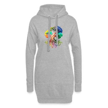 Lebensbaum Yoga Baum des Lebens Meditation - Hoodie-Kleid - Grau meliert - Vorne