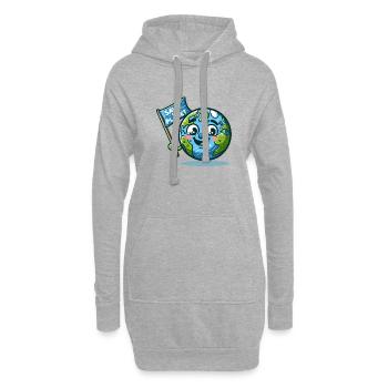 "SAVE OUR PLANET" Erde schützen 🌍😊 - Hoodie-Kleid - Grau meliert - Vorne