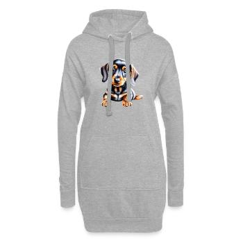 Dachshund Hund Dackelwelpe Hundehalter Hunde - Hoodie-Kleid - Grau meliert - Vorne