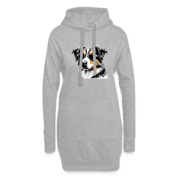 Berger australien Chien Propriétaire Chien Chiot - Sweat-shirt à capuche long Femme - gris chiné - Devant