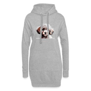 Pudel Hundeliebe Pudelwelpe Hundewelpe Hundehalter - Hoodie-Kleid - Grau meliert - Vorne