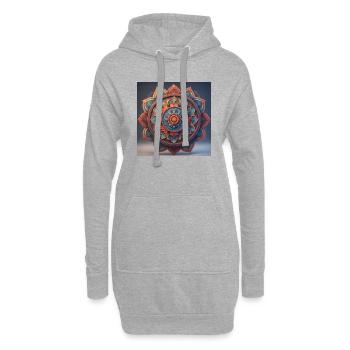 Mandala - LOVE & PEACE - Hoodie-Kleid - Grau meliert - Vorne