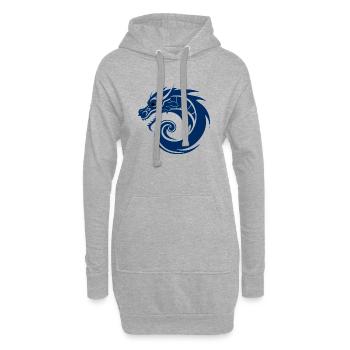 Drachen Asien Blau - Hoodie-Kleid - Grau meliert - Vorne