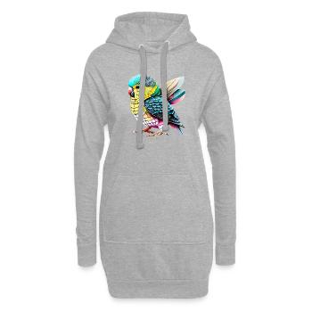 Perruche Oiseau Calopsitte Propriétaire d’oiseau - Sweat-shirt à capuche long Femme - gris chiné - Devant